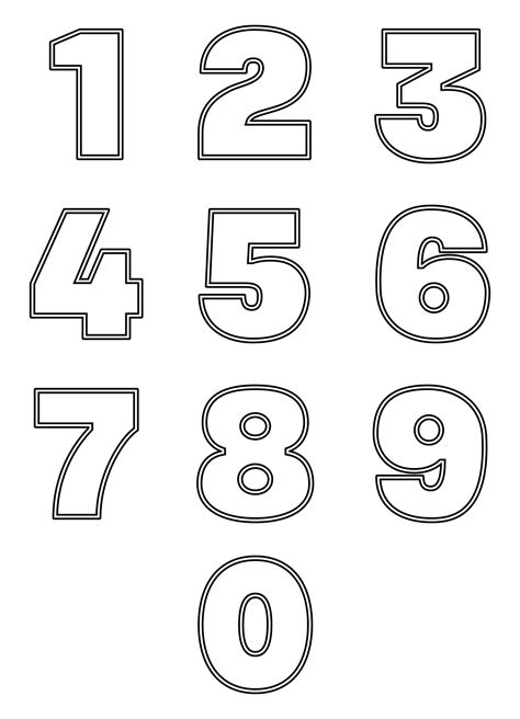 Number Template Printable Number Templates Number Forms Number Line Number Stencils Large