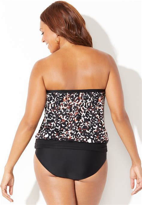 swimsuits for all women s plus size bandeau blouson tankini set ebay