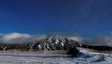 Free Images Snow Winter Cloud Night Star Mountain Range Weather