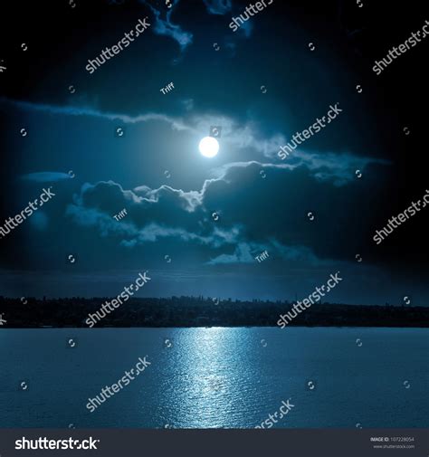 Moon Reflecting Lake Stock Photo 107228054 Shutterstock