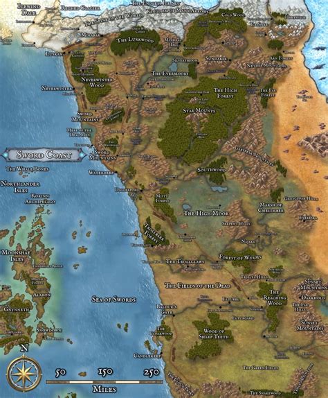 Forgotten Realms Sword Coast North Map Marker Vector Pelajaran