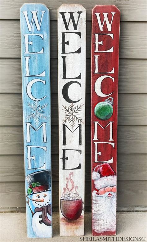 Christmas Welcome Sign Winter Welcome Sign Snowman Welcome Sign