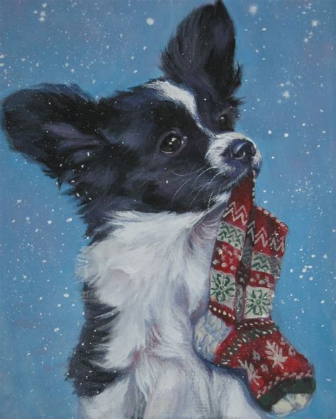 Papillon Dog Portrait Art Print Of Lashepard Painting 8x10 Etsy Dog