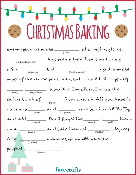 You take a crazy trip to the zoo! Holiday Baking Christmas Mad Libs Printable | FaveCrafts.com