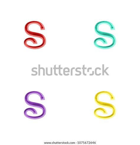 Painted Color Wood Letter S Lowercase Stock Illustration 1075672646
