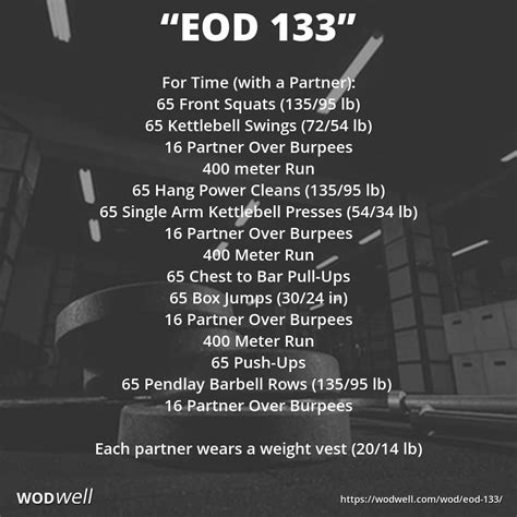 Eod 133 Workout Eod Warrior Foundation Memorial Wod Wodwell