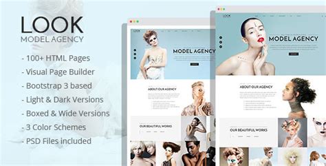 Look Model Agency Html Template With Visual Page Builder Fashion