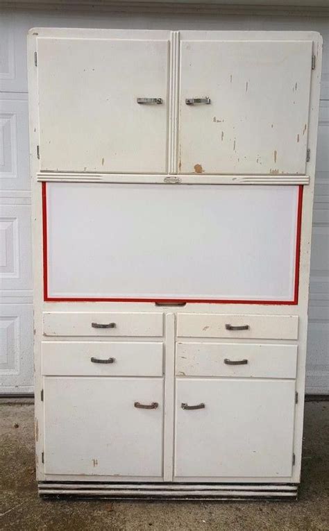 Antique Original 1934 Sellers Kitchen Hoosier Cabinet With Flour Sifter