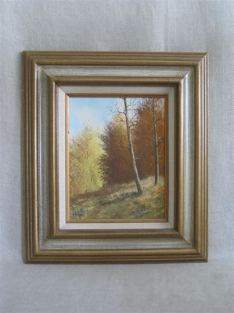 Vintage Bruce Hume Original Fine Art Oil Landscape Painting Autumn