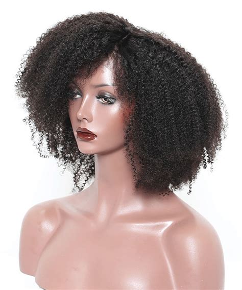Afro Kinky Curly Lace Front Human Hair Wigs T Part Lace 150 Density
