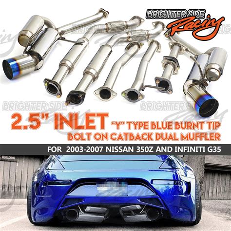 Direct Fit 03 07 Infiniti G35 350z Stainless Steel Dual Exhaust Catback