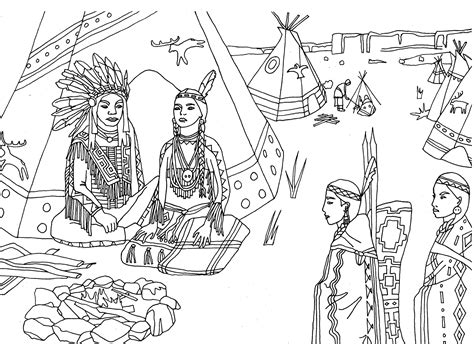 Color the black & white template. Free coloring page coloring-adult-native-americans-indians ...