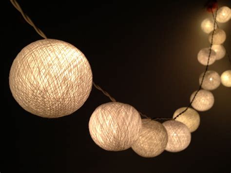 Cotton Ball String Lights For Patioweddingparty And Etsy
