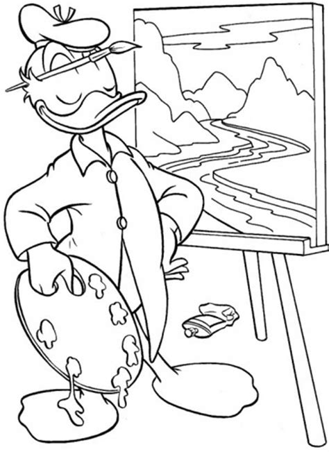 Pain coloring pages are a fun way for kids of all ages to develop creativity, focus, motor skills and color recognition. Donald Duck Famous Paint Coloring Page : Coloring Sky