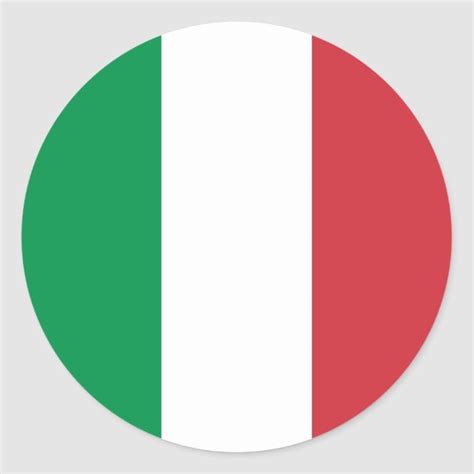 Flag Of Italy Classic Round Sticker Round Stickers Flag Custom Stickers