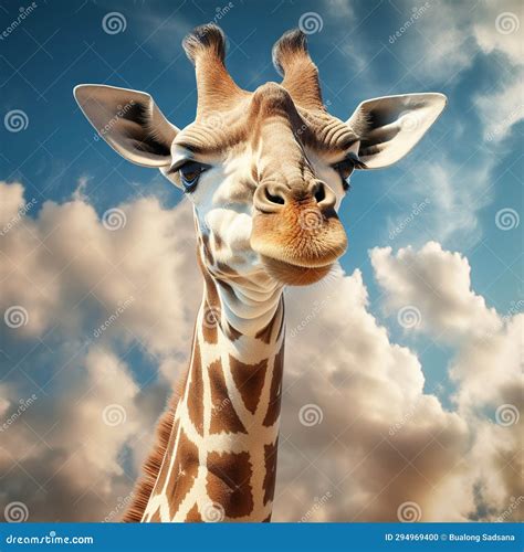 High Angle View Of Somali Giraffe Made With Generative Ai Illustration