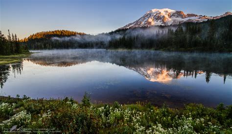 Photo Of The Day Mount Rainier And Reflection Lakes At