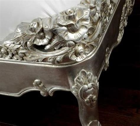 French Rococo Bed Silver Leaf