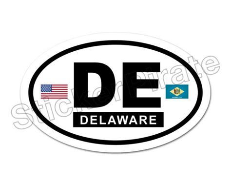 Oval Car Magnet De Delaware State Flag Magnetic Bumper Sticker Ebay