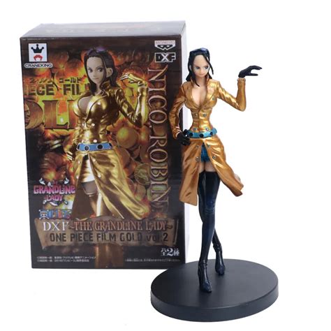 Anime One Piece Gold Nico Robin 17cm Pvc Action Figure Sexy Robin Miss Allsunday Model Toys