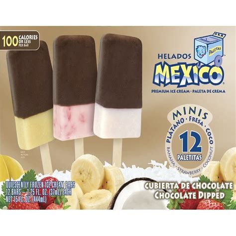 Helados Mexico Ice Cream Bars Premium Minis Choco Dipped Strawberry Coconut Banana Variety