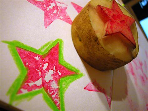 Potato Star Stamp And Stamped I Carved A Star From A Potato Flickr