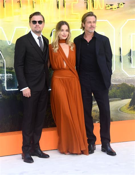 Leonardo Dicaprio Margot Robbie And Brad Pitt At The Uk Premiere Of Once Upon A Time In