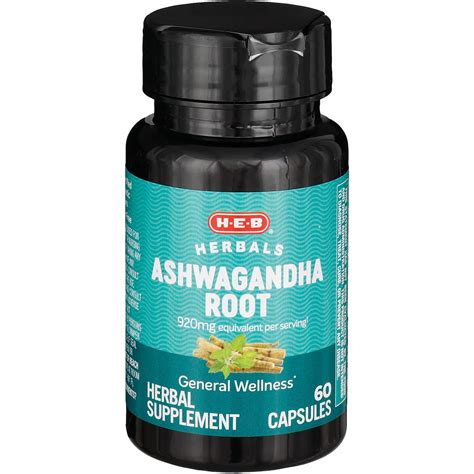 H E B Herbals Ashwagandha Root Capsules Mg Shop Herbs