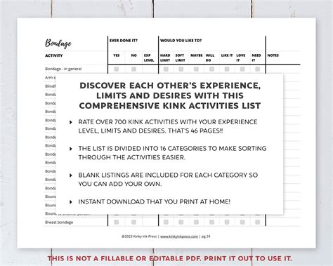 Kink checklist online - recordnibht