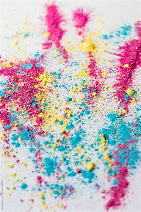 Colorful Holi Powder On White Background By Stocksy Contributor