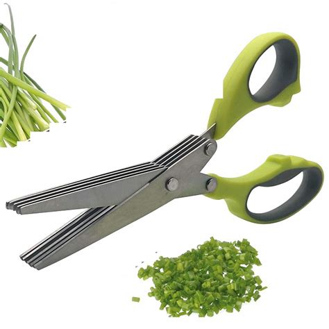Kitchen Scissors With 5 Blade Herb Scissors With Cleaning Cover