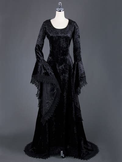 Black Gothic Vampire Medieval Dress Uk
