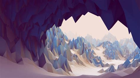 1920 X 1080 Low Poly Ice Cave
