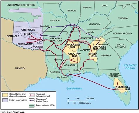 Trail Of Tears Route Trail Of Tears History Indian Removal Act Fact