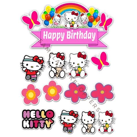 Hello Kitty Cake Topper Set Shopee Philippines