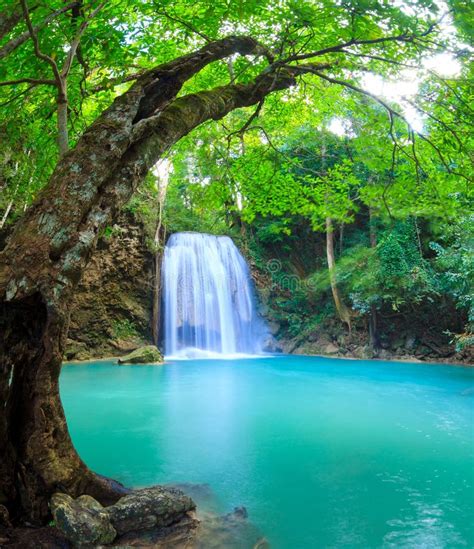 Erawan Waterfall Kanchanaburi Thailand Stock Photo Image Of Natural