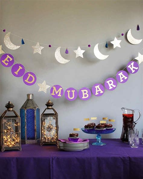 Eid Crescent And Star Garland Decoration Papier En 2020 Ramadan