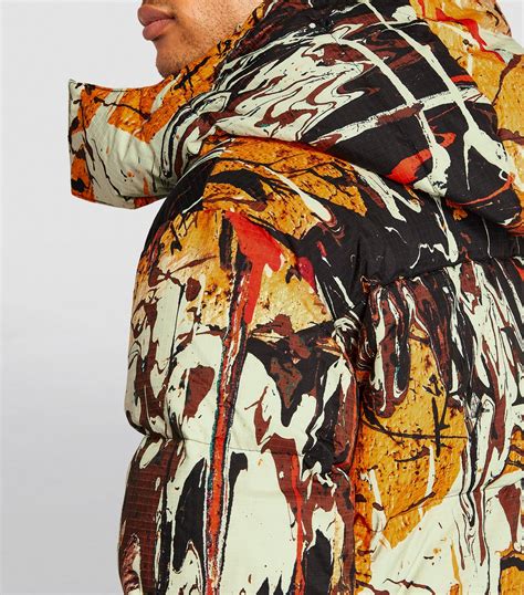 Amiri Orange Paint Splatter Puffer Jacket Harrods Uk