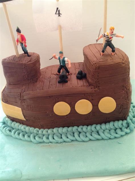 Pirate Ship Cake I Did For A Friend S Son S Birthday Pirate Ship Cakes Little Man Cake Ideas