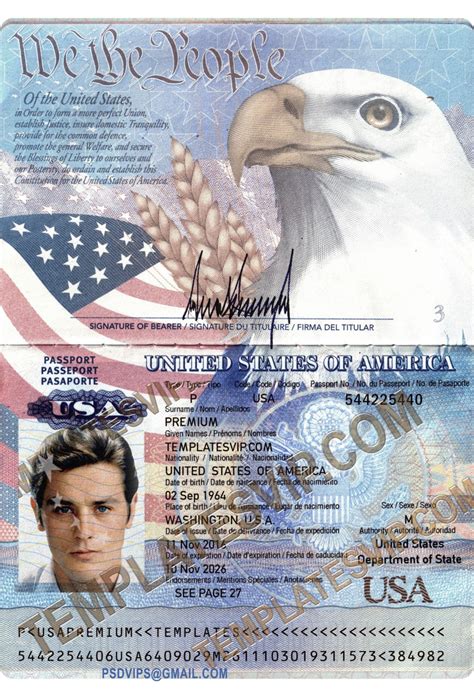 Passport Usa Psd Template Download 2020 Templates Drivers Licenses