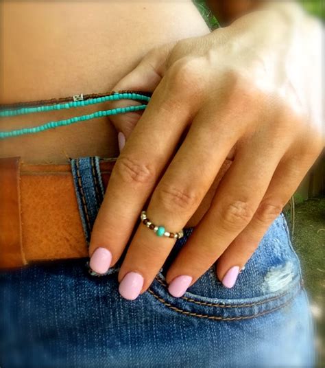 Waist Beads Belly Chain Boho Body Jewelry Turquoise Silver Etsy