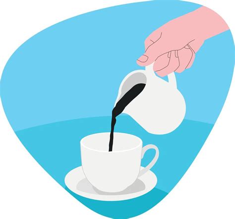 Illustration Of A Hand Pouring Coffee Into A Cup Isolated On White