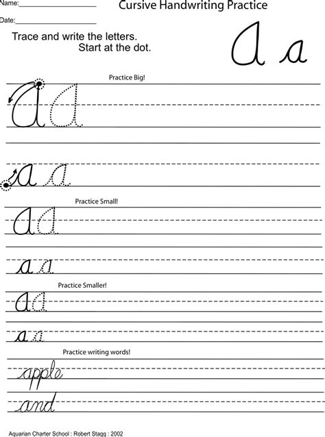Cursive Letters Chart Template Free Download 890