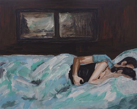 Sleeping In Painting By Leslie Allen