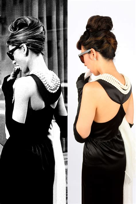 Audrey Hepburn Breakfast At Tiffanys Premium Black Dress Costume Set