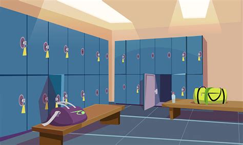 Gym Locker Room Flat Vector Illustration Stock Illustration Download