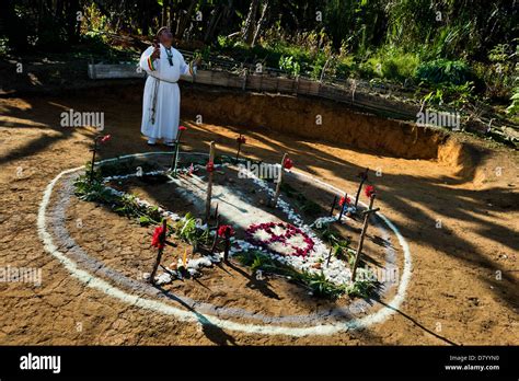 Hermes Cifuentes A Colombian Spiritual Healer Prays Before A Ritual