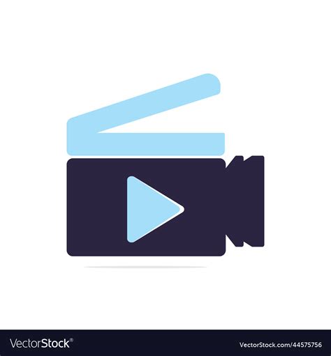 Film Slate Play Button Template Design Royalty Free Vector