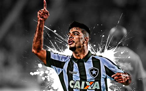 download wallpapers leandrinho 4k brazilian football player botafogo midfielder black and