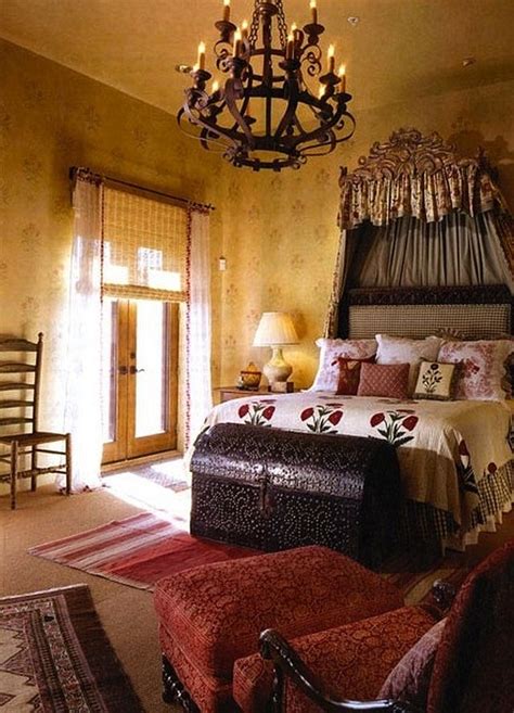 Mexican Hacienda Bedroom Authentic Period Furniture High Ceiling And